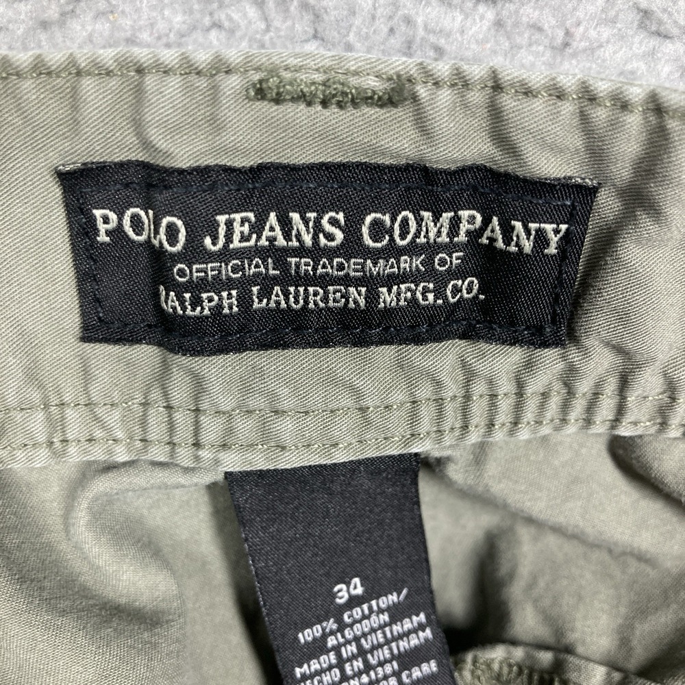 Polo Shorts Mens 34 Olive Green Cargo 12 in Inseam Military Surplus Gorpcore - Picture 13 of 16
